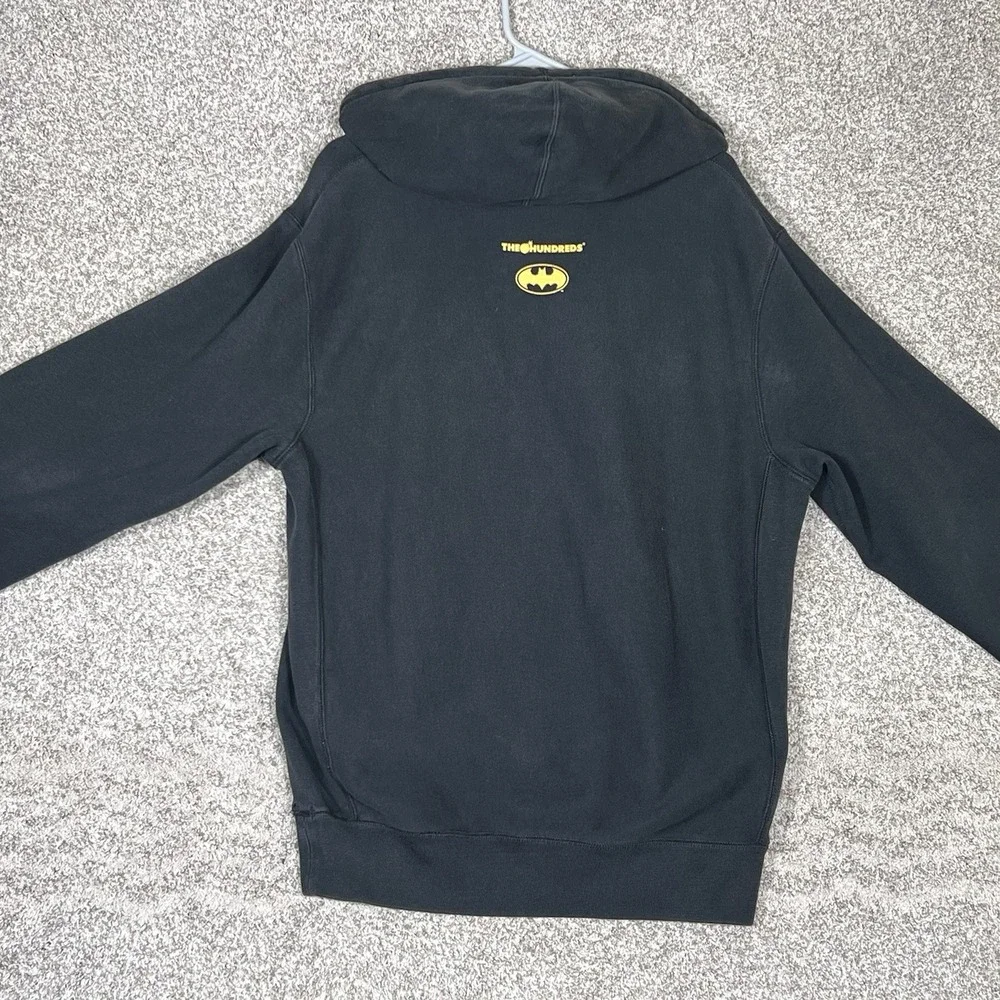The Hundreds Batman Hoodie Menz Medium Black DC Comics Drawstring Embroidered - Picture 2 of 8